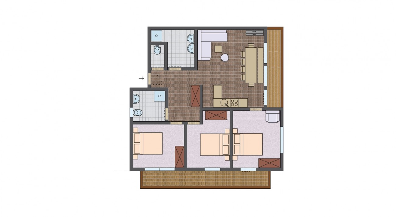 Grundriss Appartement Typ D